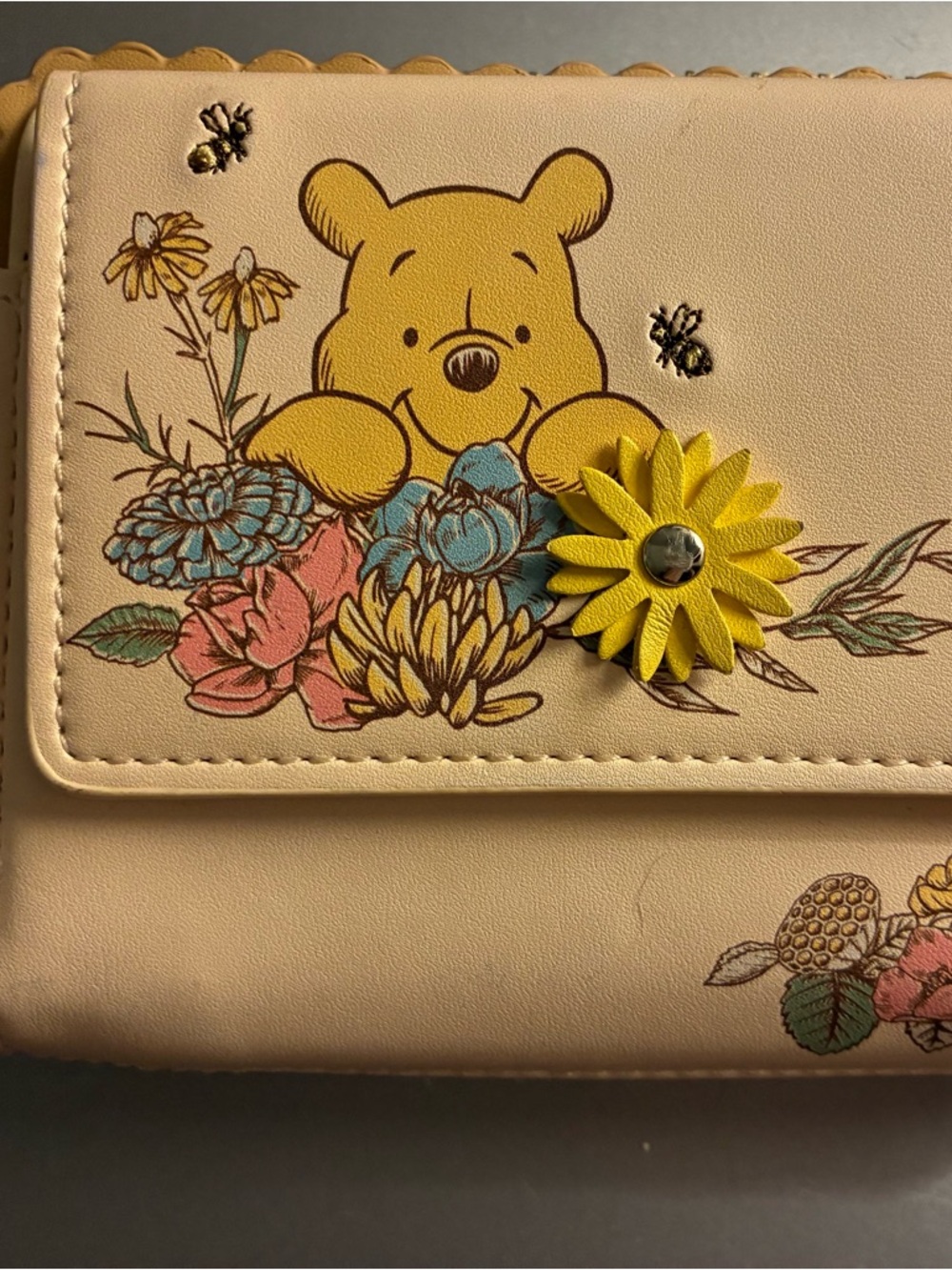 Winnie the Pooh loungefly Floral Wallet with Yellow Daisy Accent